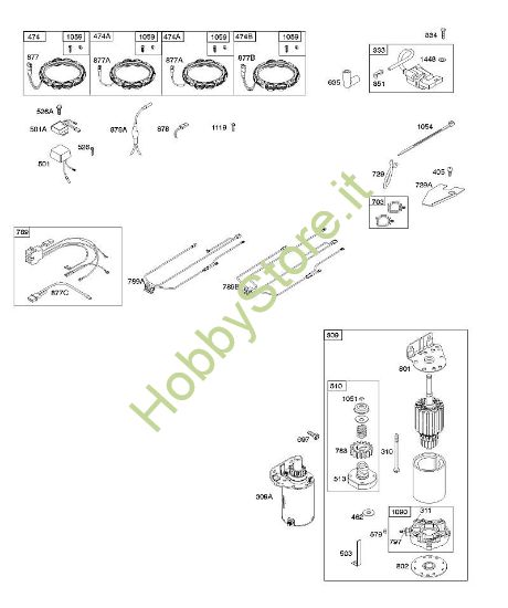 A - Generatore, fascio cavi, motorino di avviamento, accensione B&S - 40 €¦ 405577-0112-E1 brand Stihl